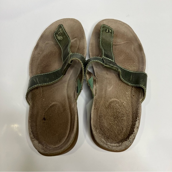 Keen Ana Cortez green leather flip flops sandals women’s size 8.5 boho casual - Picture 6 of 9